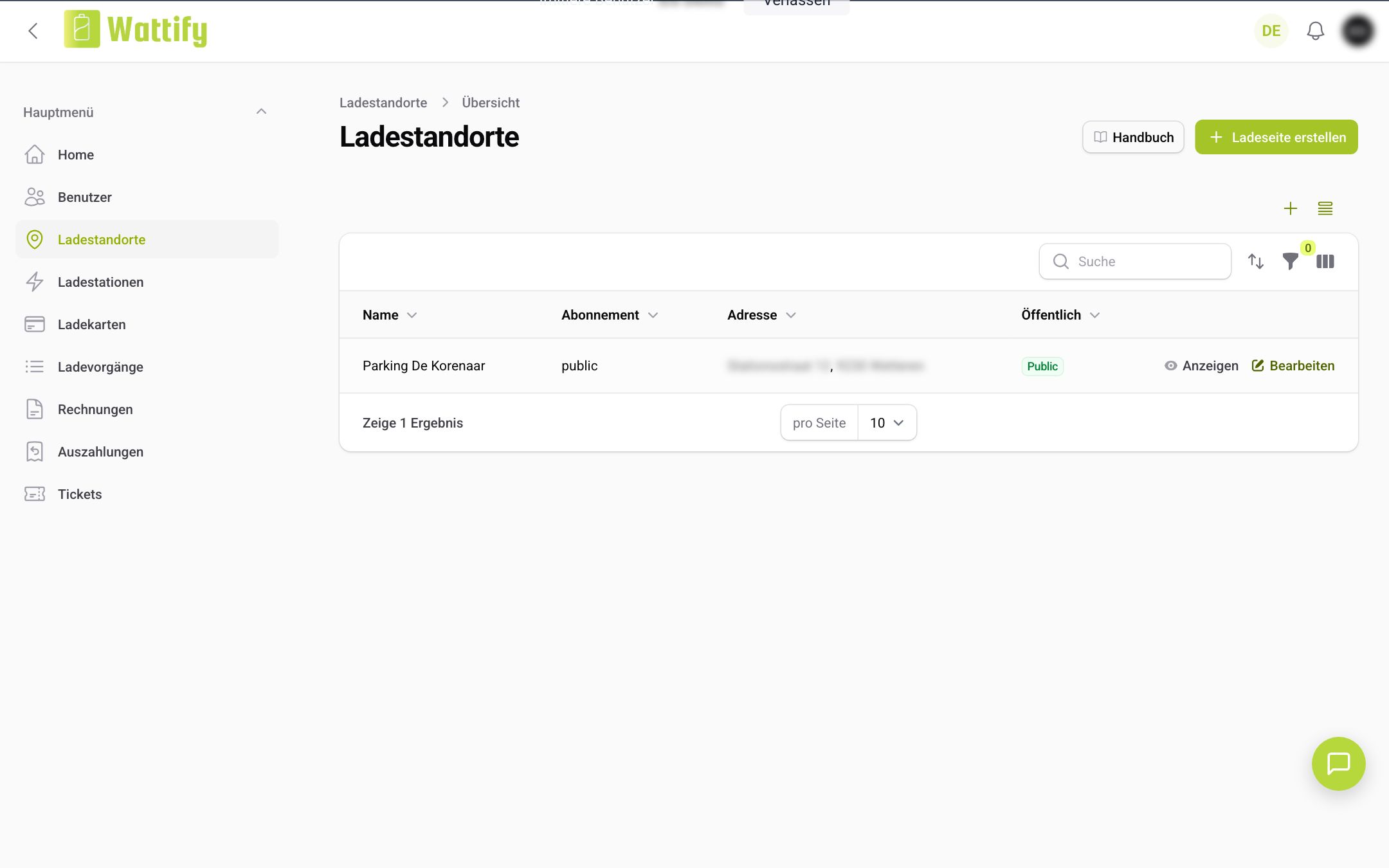 Die Übersicht Ladestandorte